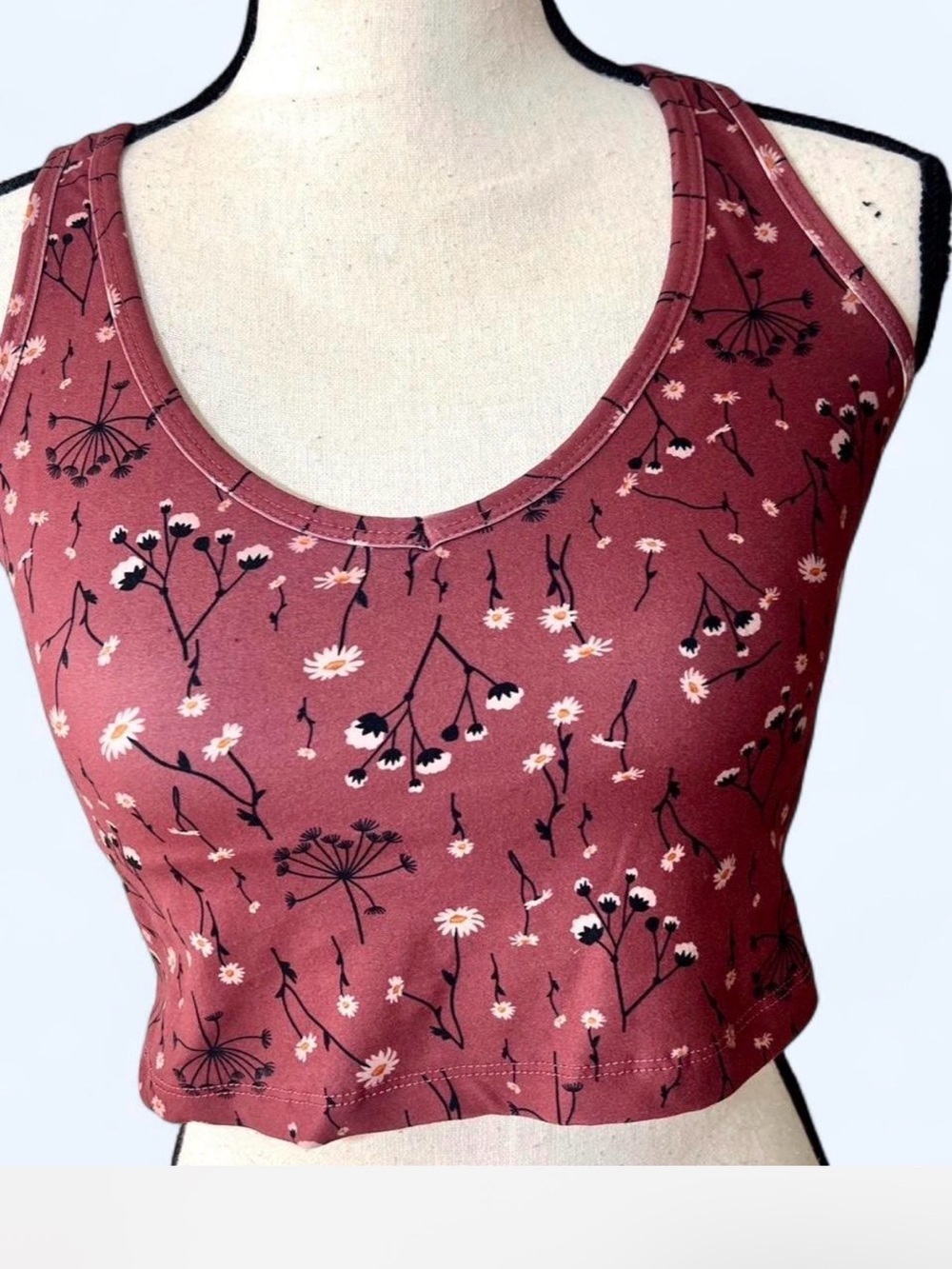 Womens Sports Bra size S Small Floral Print Pink Activewear Fitness Run Gym Yoga